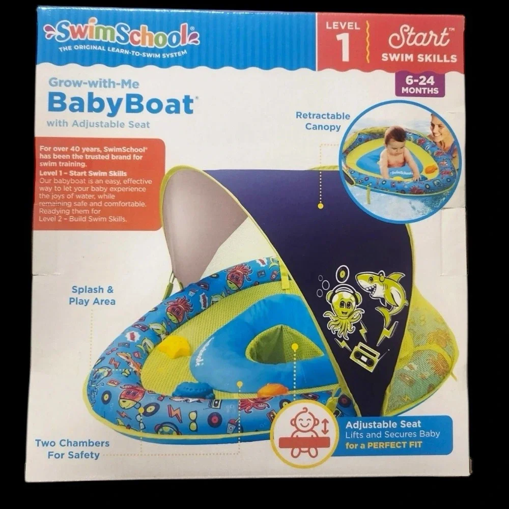 New SwimSchool Grow-with-Me BabyBoat with Adjustable Seat Level 1 (6-24‎ Months)
